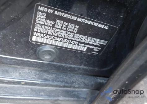 2014 BMW 528I from USA, damaged, VIN WBA5A5C54ED501428